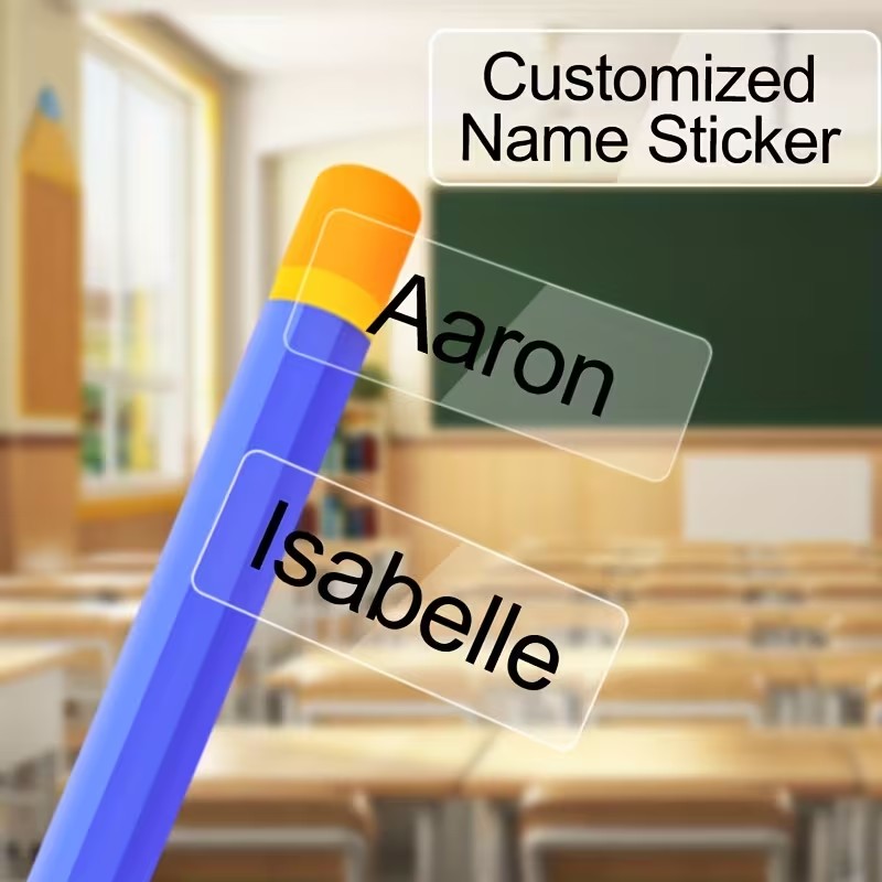 Personalized Name Box - Selbstklebende, personalisierte Namensschilder mit Text/Zahlen, individuell