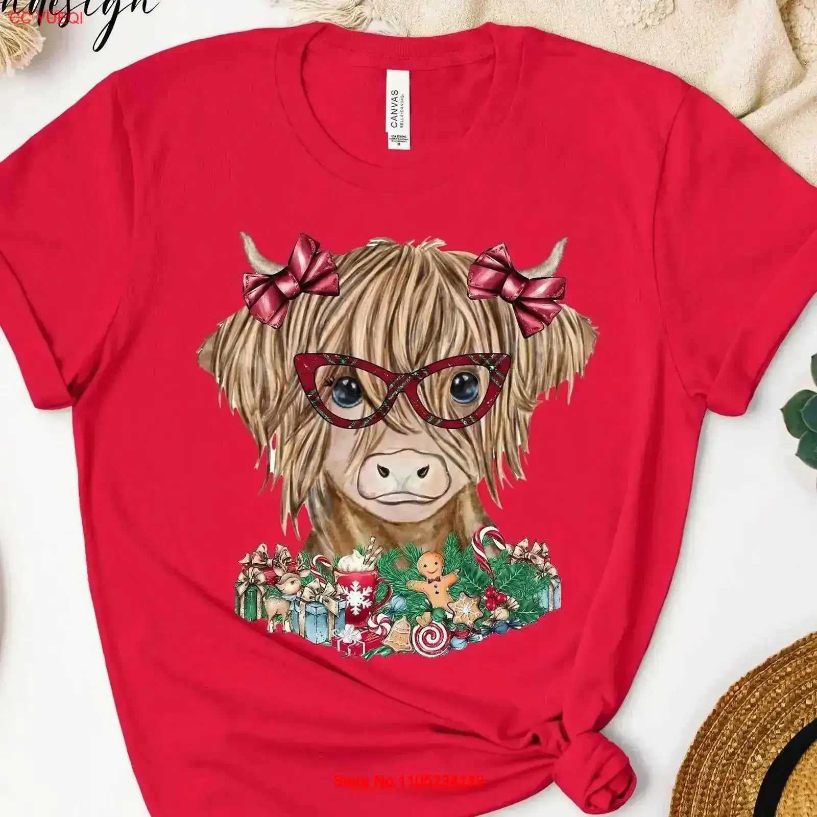 Weihnachten Highland Cow T-Shi – Family Tree Print Bewertung und Preis